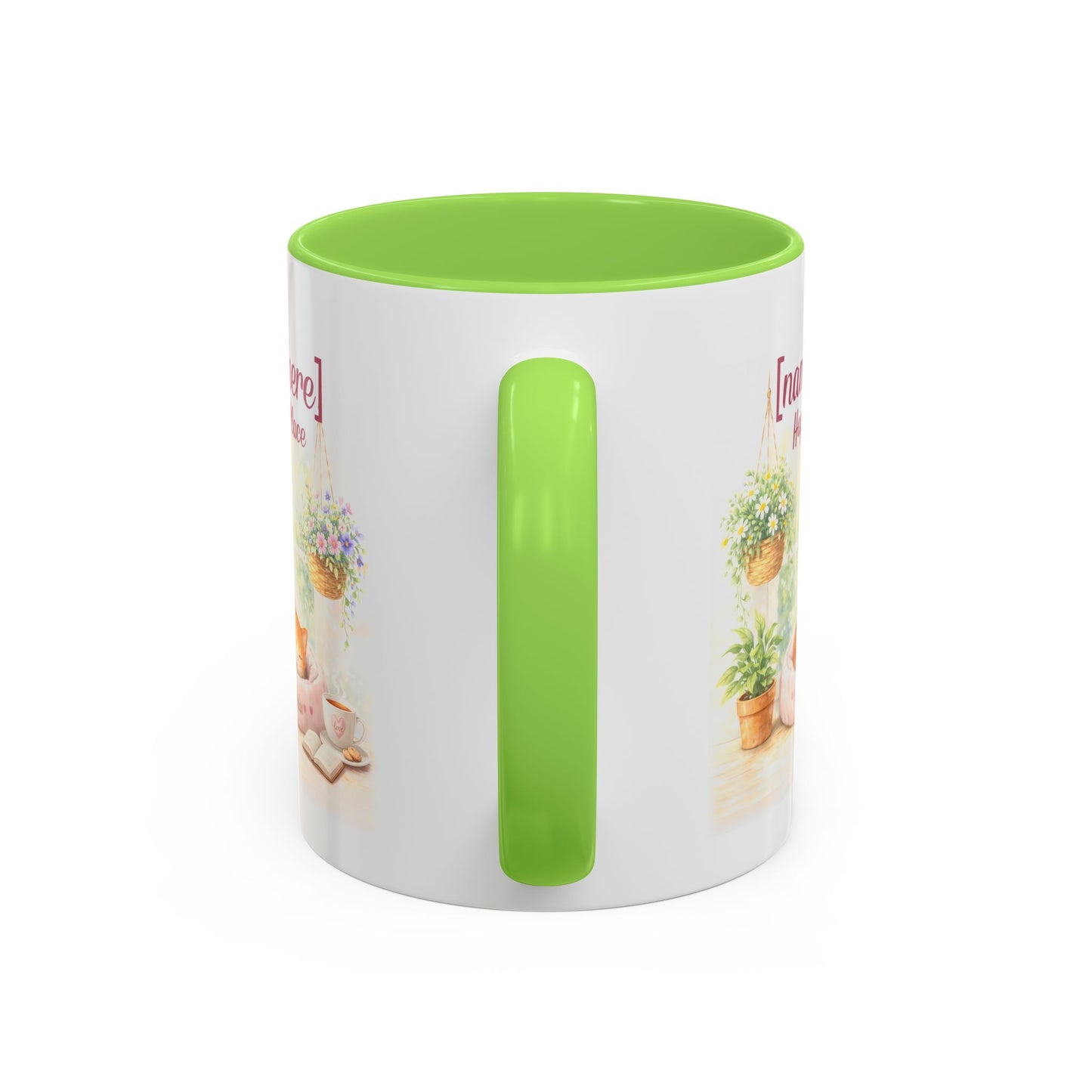 Personalized Name Cat Mug - Custom "Happy Place" Ceramic Mug for Cat Lovers