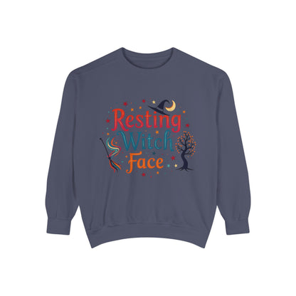 Resting Witch Face Sweatshirt – Retro Halloween Witch Pullover