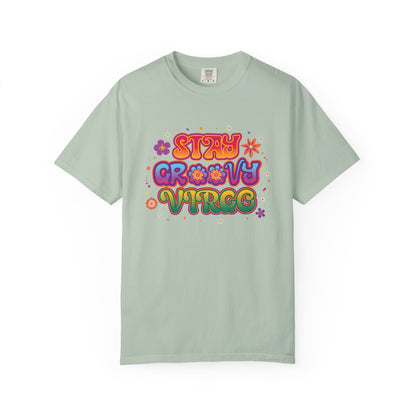STAY GROOVY VIRGO – Retro Psychedelic Zodiac Tee