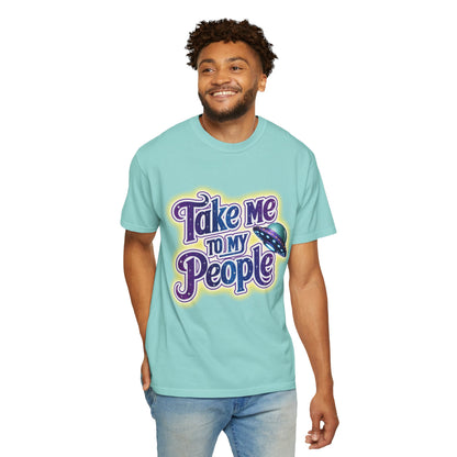 Take Me To My People Tee – Funny Retro UFO Shirt