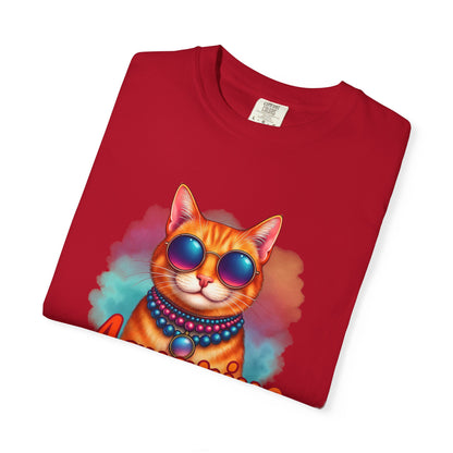 Aquarius One Cool Cat – Funky Retro Zodiac Tee - Enchanted Sky