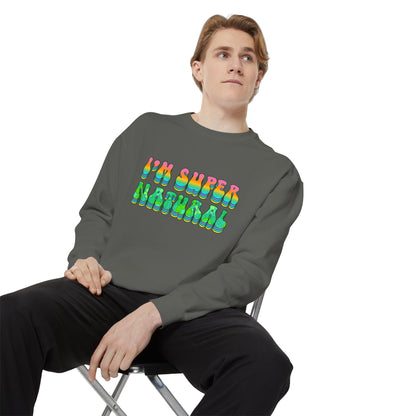 I’m Super Natural Unisex Crewneck – Empowering Retro Comfort Colors Midweight Sweatshirt
