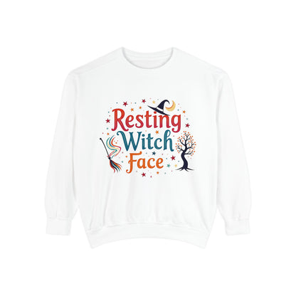 Resting Witch Face Sweatshirt – Retro Halloween Witch Pullover