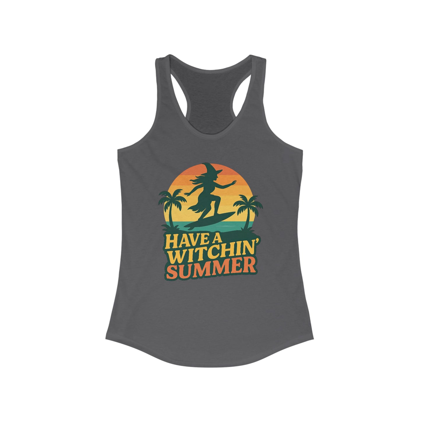 Have a Witchin’ Summer Racerback Tank - Surfing Witch Beach Shirt