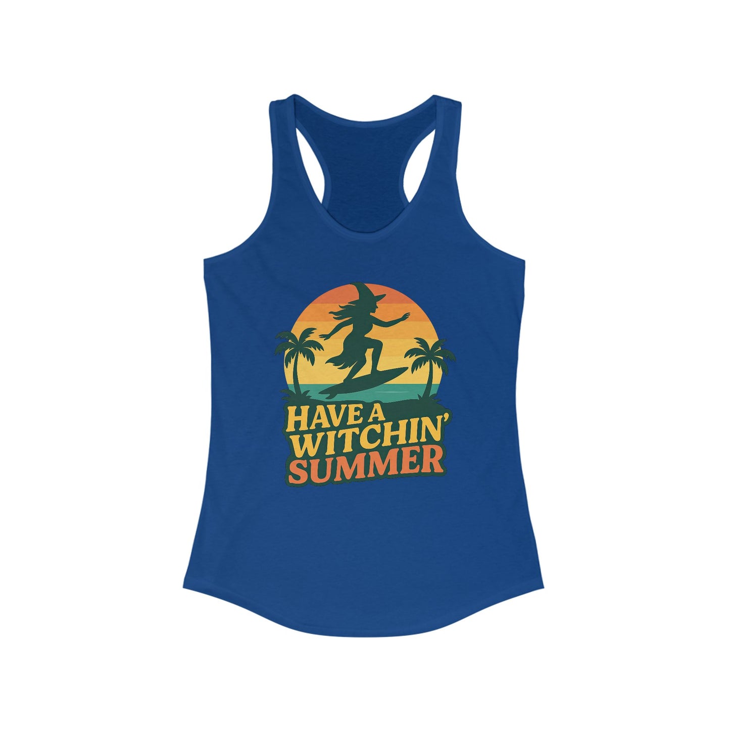 Have a Witchin’ Summer Racerback Tank - Surfing Witch Beach Shirt