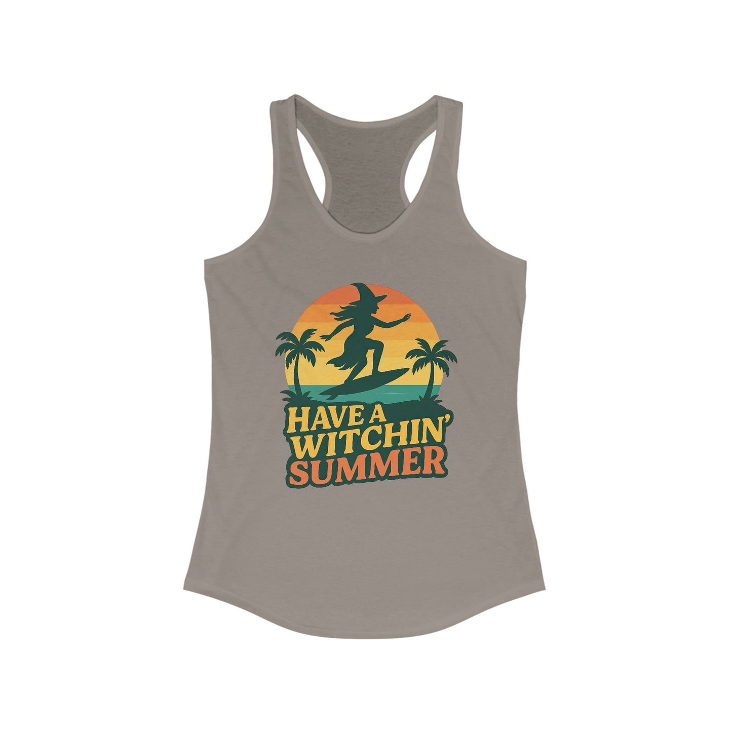 Have a Witchin’ Summer Racerback Tank - Surfing Witch Beach Shirt