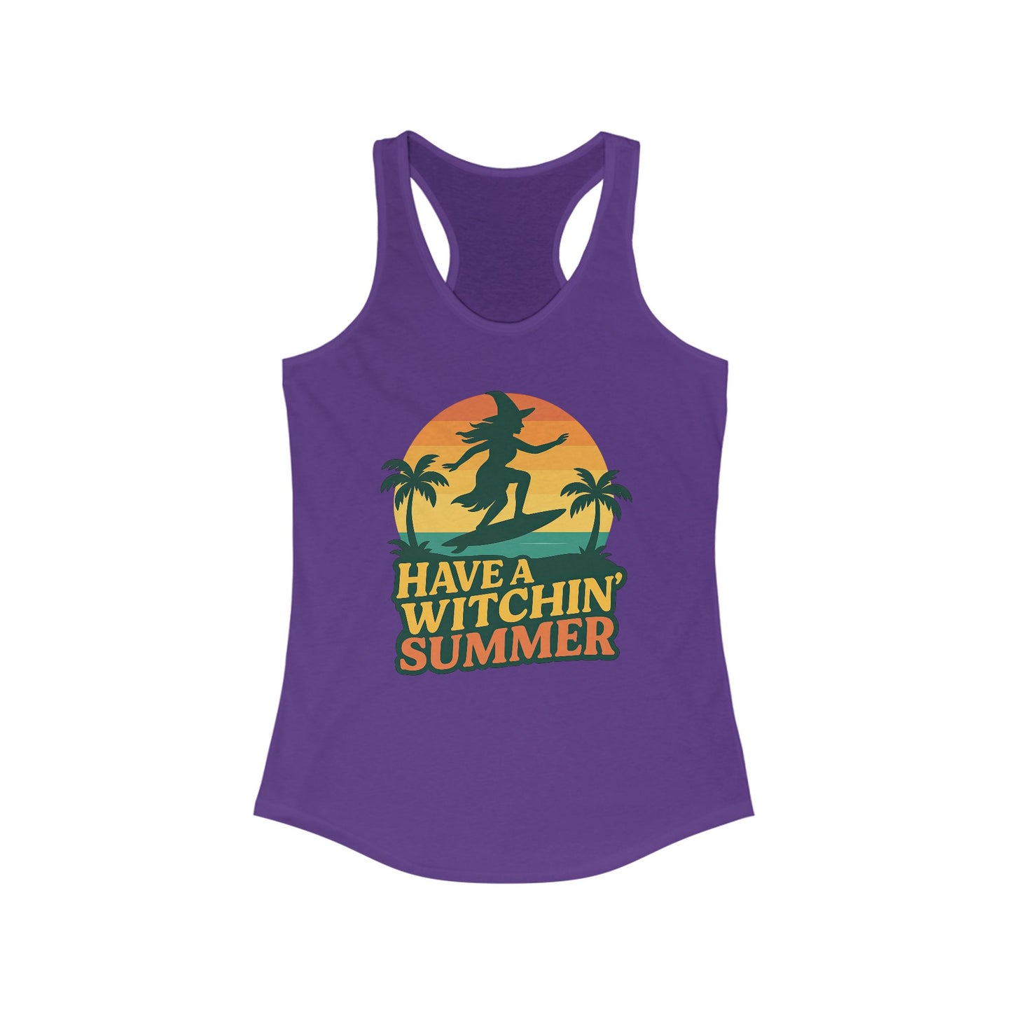 Have a Witchin’ Summer Racerback Tank - Surfing Witch Beach Shirt