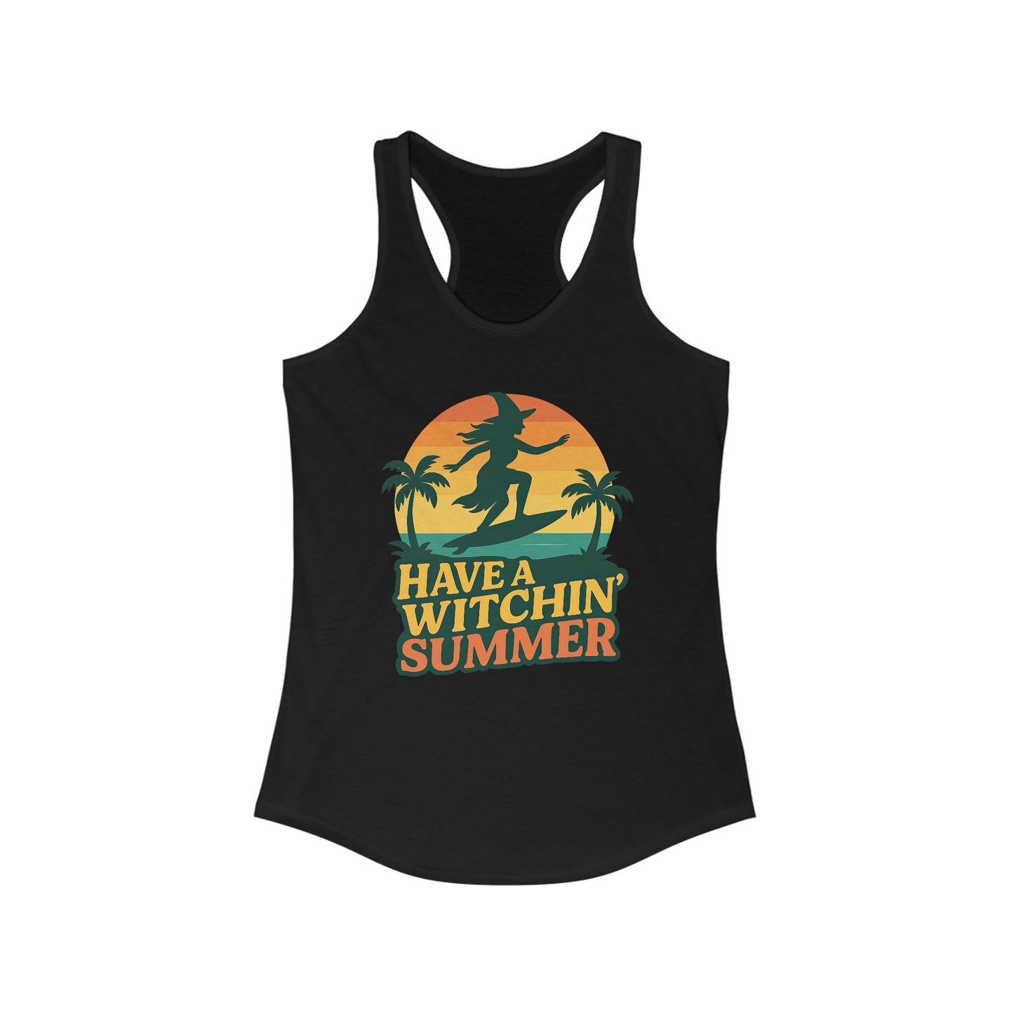 Have a Witchin’ Summer Racerback Tank - Surfing Witch Beach Shirt