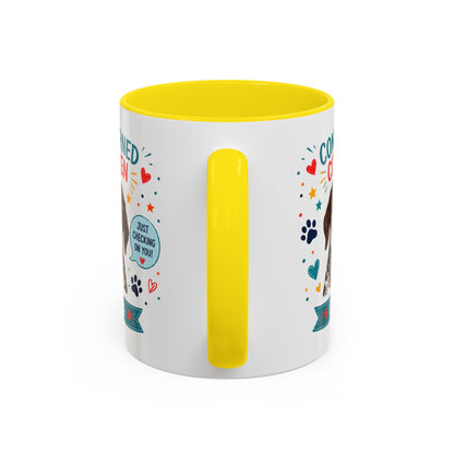 Personalized Dog Mug "Concerned Citizen" | Custom Pet Color Accent Mug with Dog Photo & Name | Funny Dog Lover Gift