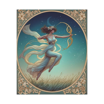 Artemis Under the Stars – Art Nouveau Goddess Wall Art
