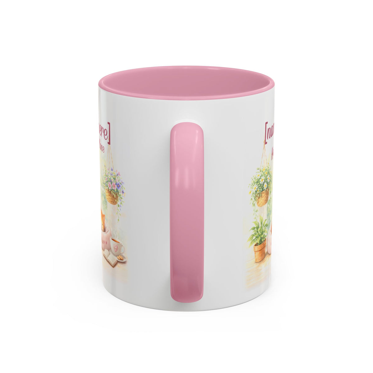 Personalized Name Cat Mug - Custom "Happy Place" Ceramic Mug for Cat Lovers