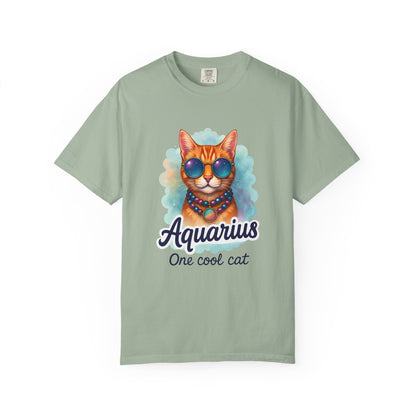 Aquarius One Cool Cat – Groovy Cosmic Kitty T-shirt