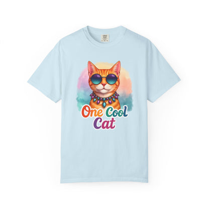 One Cool Cat  -  Funny Retro Groovy Cat Lover Tee