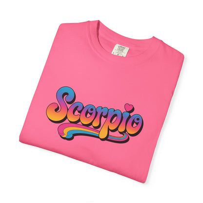 Scorpio Retro Groovy Tee – Multicolor Zodiac Shirt