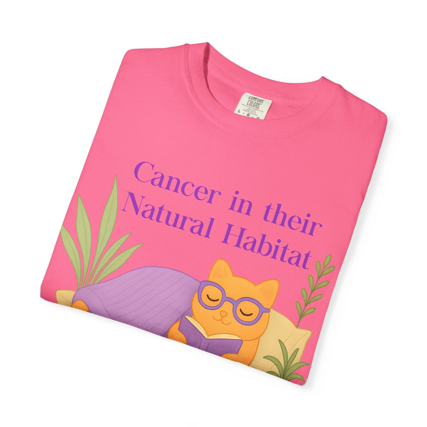 Cancer in Their Natural Habitat Tee – Funny Cozy Cat Zodiac Shirt