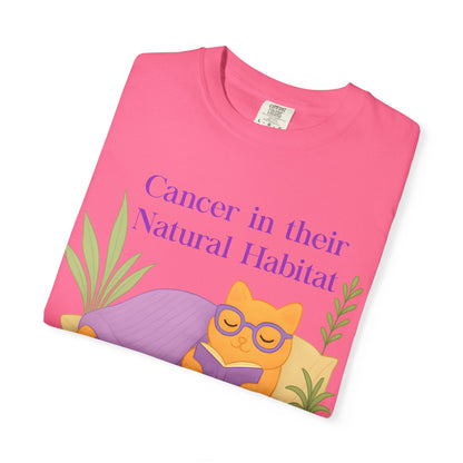 Cancer in Their Natural Habitat Tee – Funny Cozy Cat Zodiac Shirt