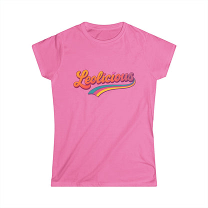 Leolicious Women’s Softstyle Tee – Empowering Retro Zodiac Colorful Shirt