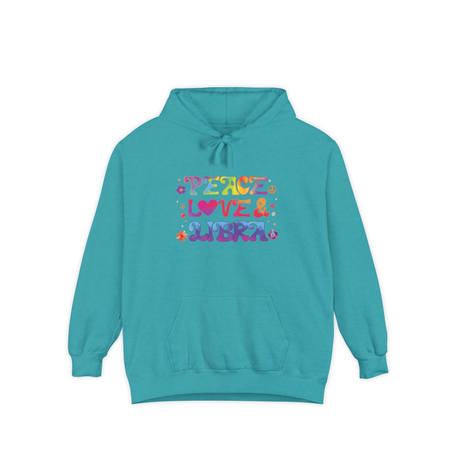 Peace Love & Libra Unisex Hoodie – Groovy Retro Comfort Colors Midweight Hoodie