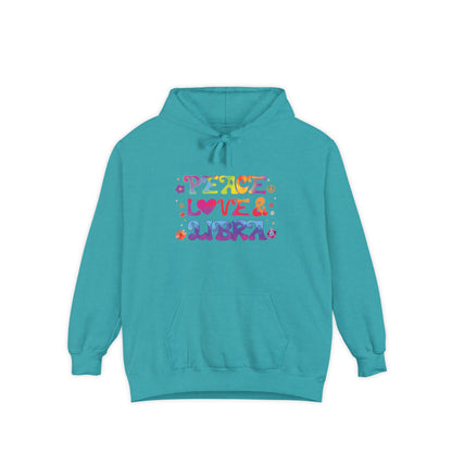 Peace Love & Libra Unisex Hoodie – Groovy Retro Comfort Colors Midweight Hoodie