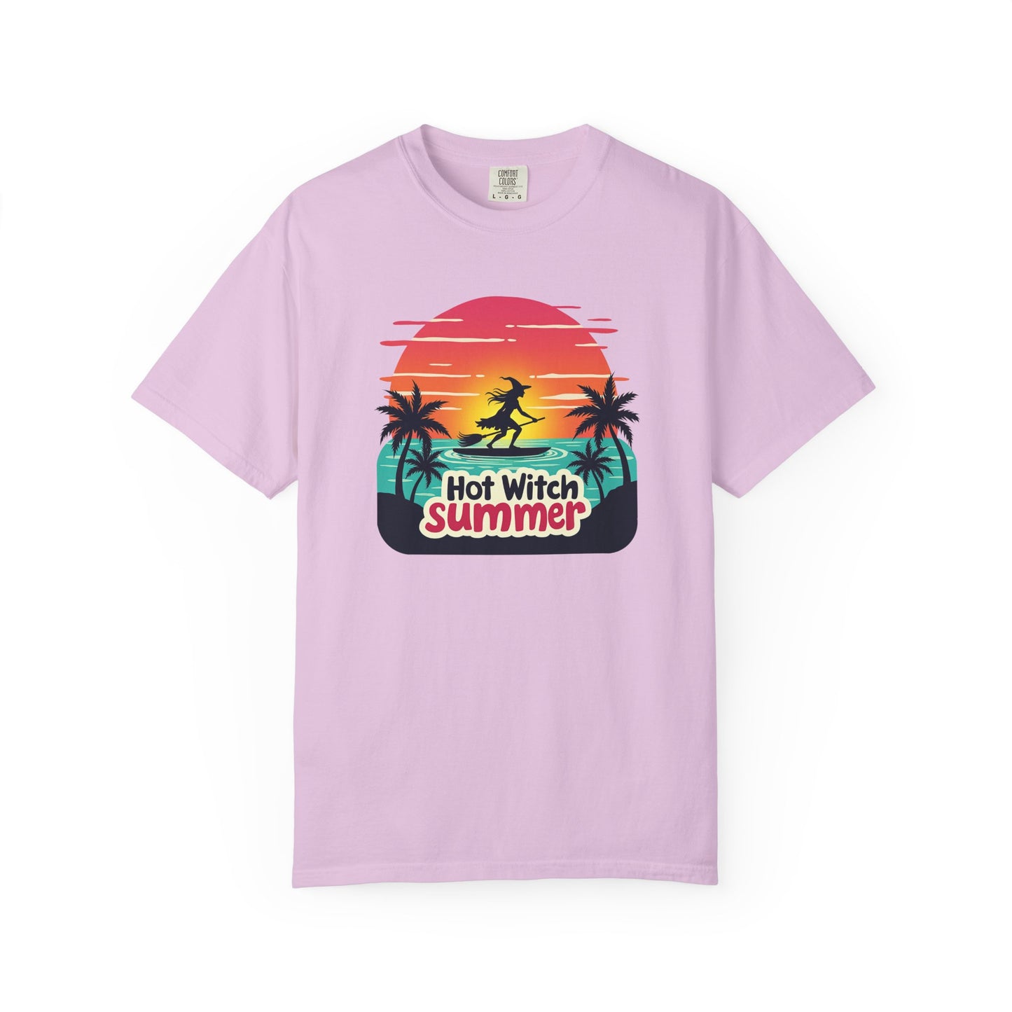 Hot Witch Summer - Surfing Retro Sunset Beach Tee