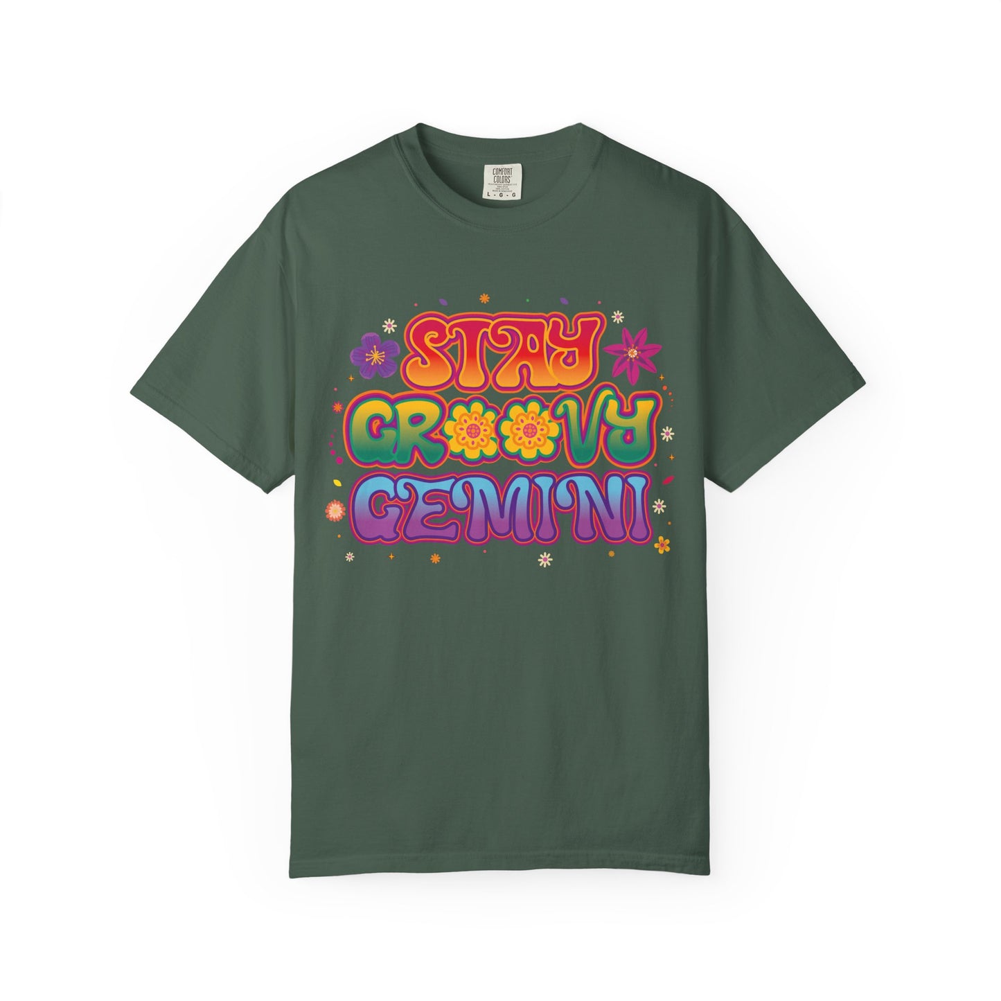 Stay Groovy Gemini – Flower Power Retro Zodiac Tee