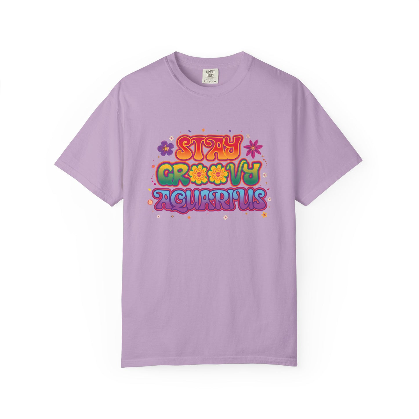 Stay Groovy Aquarius – Retro Flower Power Tee