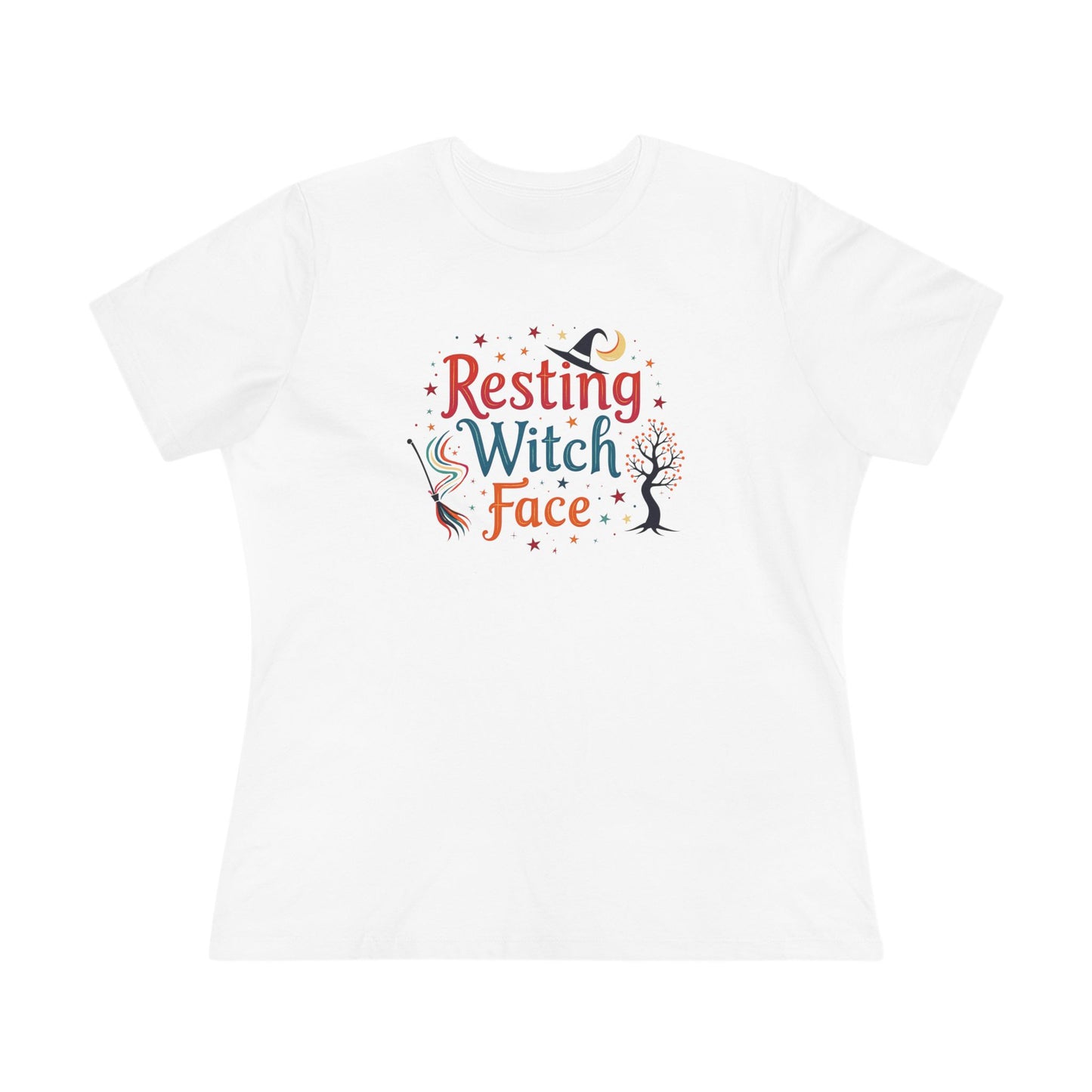 Resting Witch Face Women’s Relaxed Tee – Funny Magical Colorful Shirt