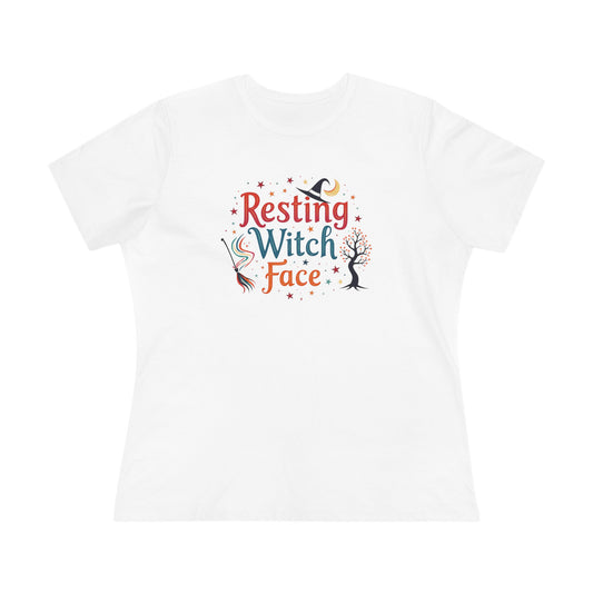 Resting Witch Face Women’s Relaxed Tee – Funny Magical Colorful Shirt