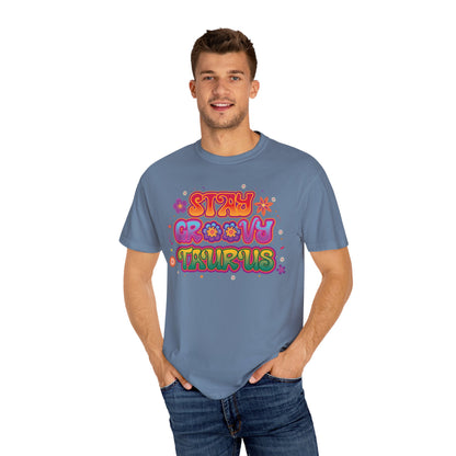 Stay Groovy Taurus  -  Vintage Retro Groovy Astrology Tee