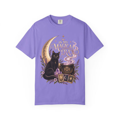 Witchy Floral Black Cat Shirt - In My Magical Era Vintage Celestial Tee