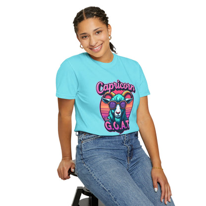 Capricorn The G.O.A.T – Vaporwave Retro Zodiac Tee