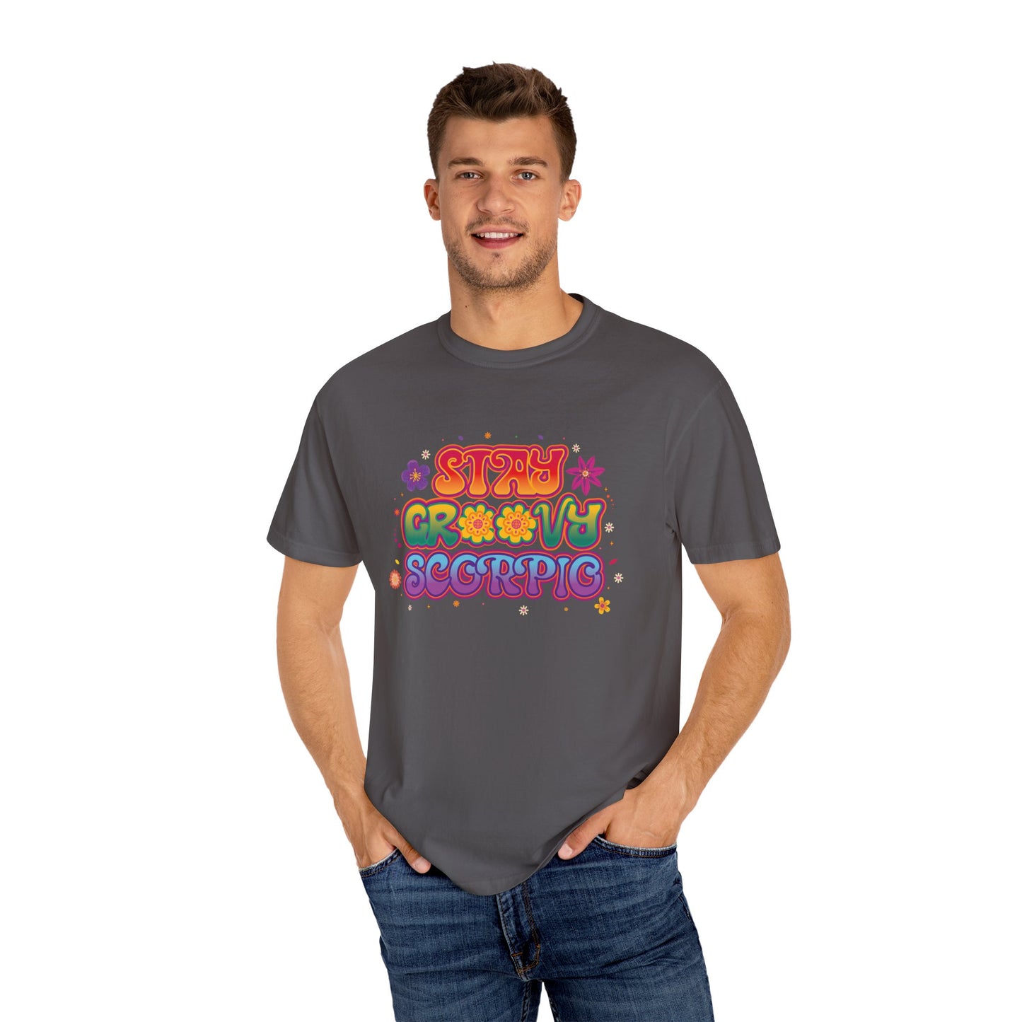 Stay Groovy Scorpio Tee – Groovy Flower Power Zodiac Shirt