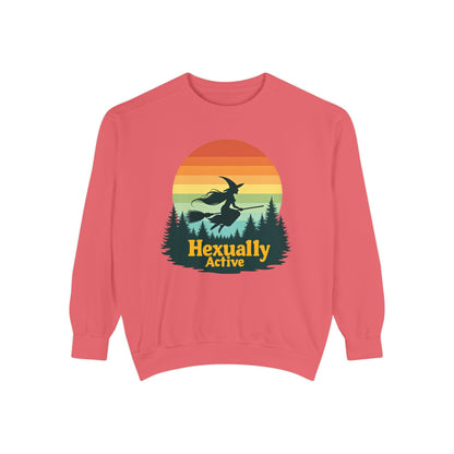 Hexually Active Unisex Crewneck – Sassy Retro Comfort Colors Midweight Sweatshirt