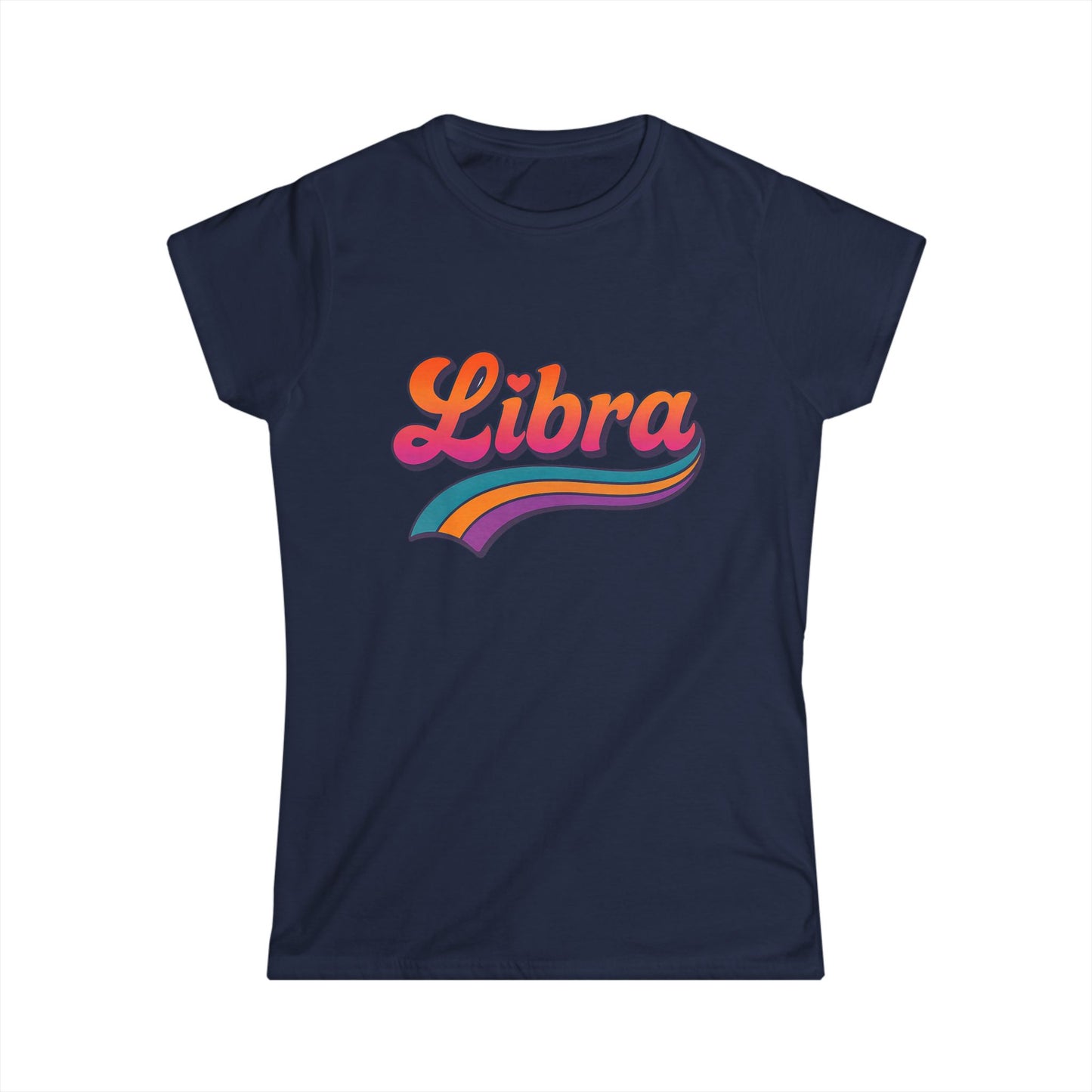 Libra Women’s Softstyle Tee – Empowering Retro Zodiac Colorful Shirt
