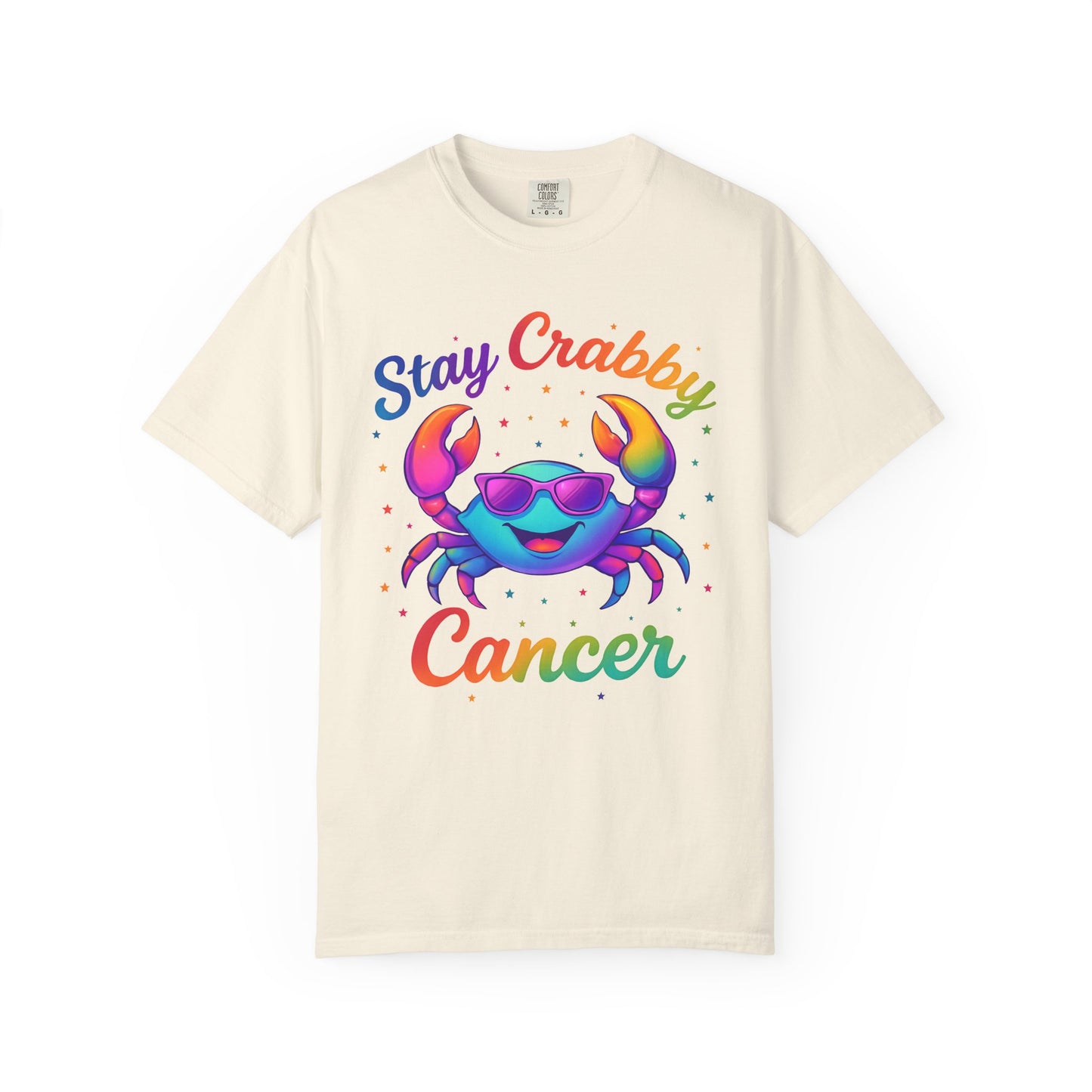 Stay Crabby Cancer – Rainbow Retro Crab