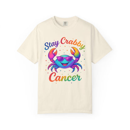 Stay Crabby Cancer – Rainbow Retro Crab