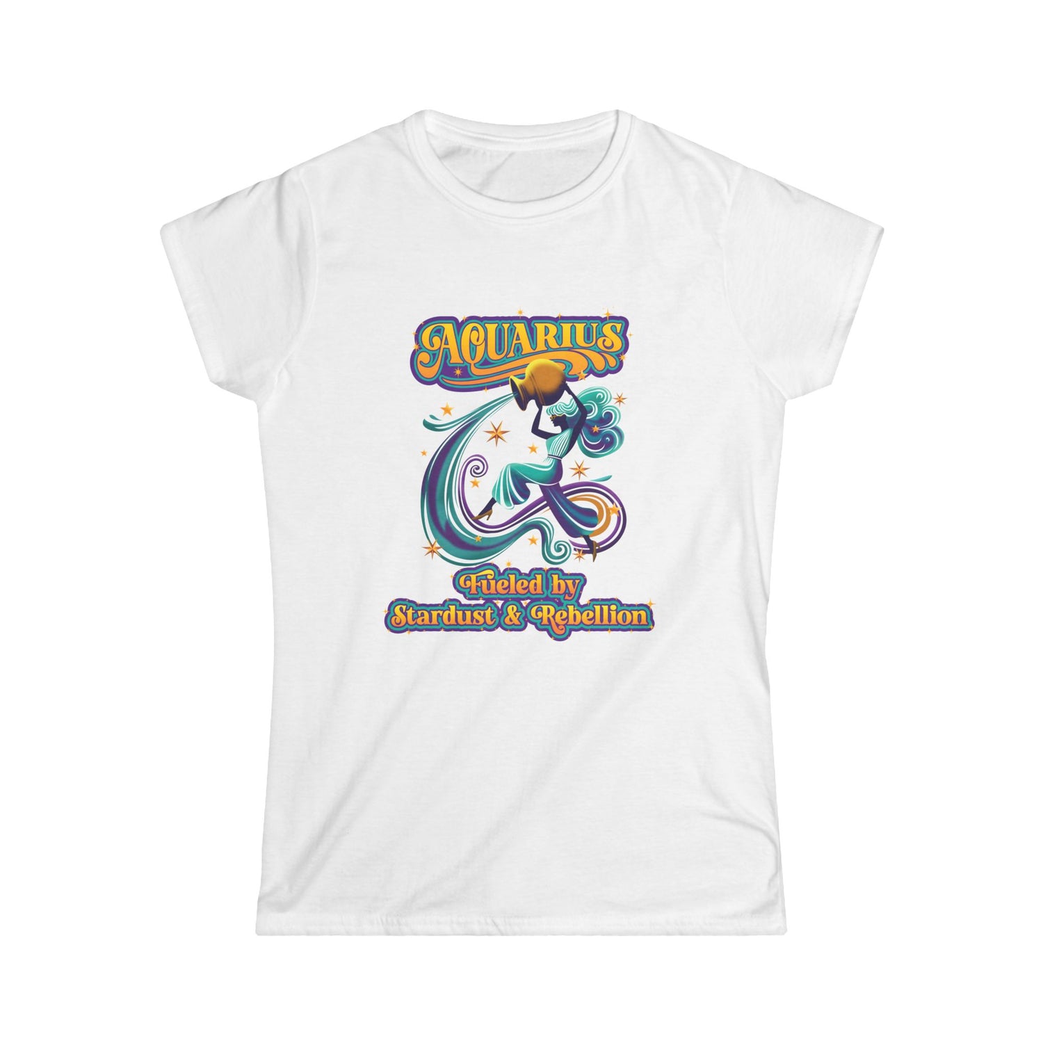 Aquarius Stardust & Rebellion - Women's Retro Tee - Enchanted Sky