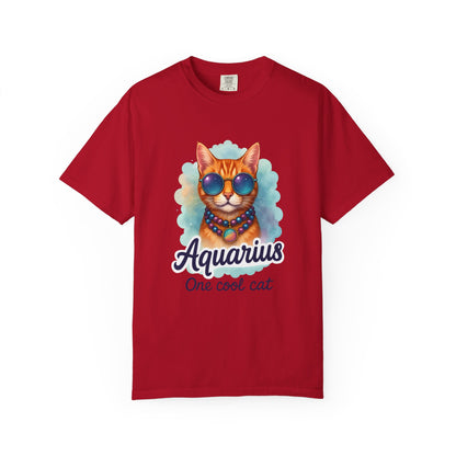 Aquarius One Cool Cat – Groovy Cosmic Kitty T-shirt