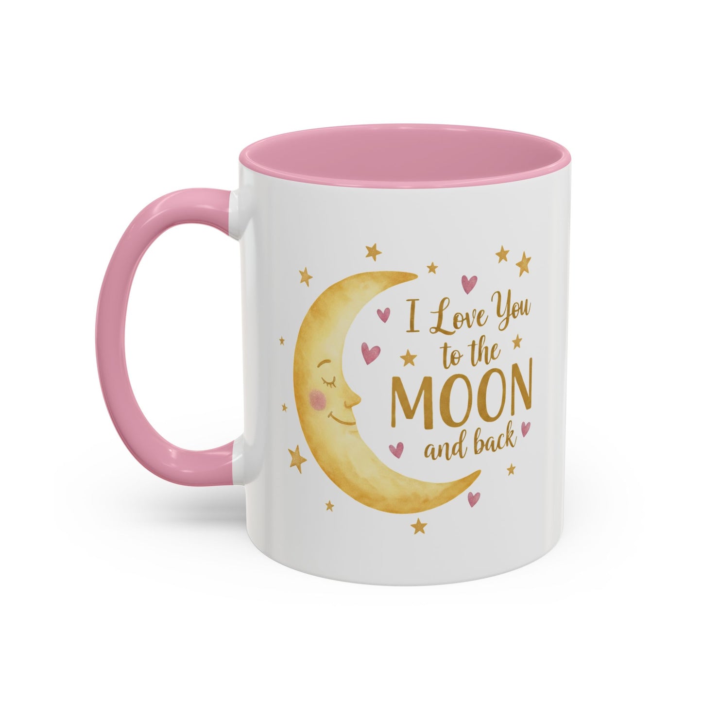 I Love You to the Moon and Back – Adorable Pink Accent Mug (11oz & 15oz)