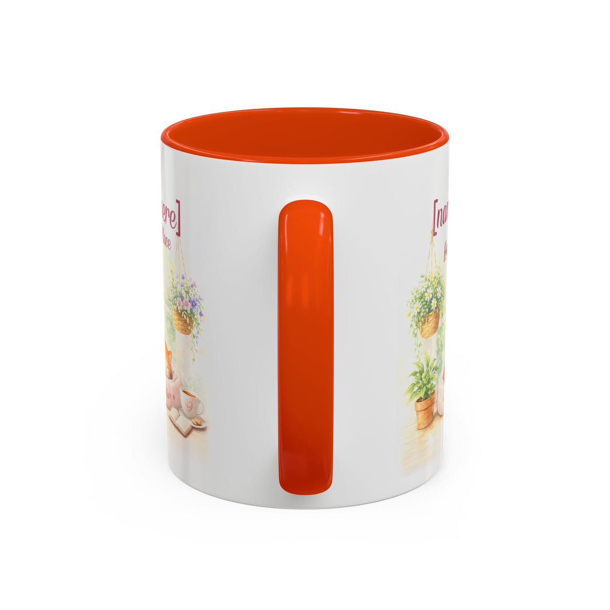 Personalized Name Cat Mug - Custom "Happy Place" Ceramic Mug for Cat Lovers