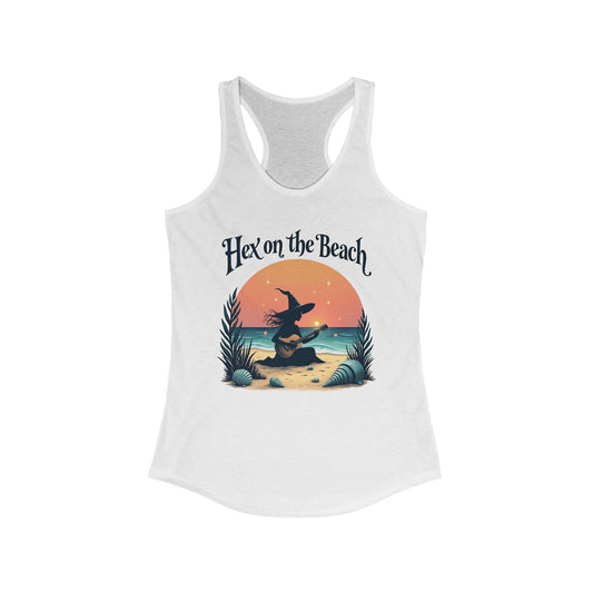 Hex on the Beach - Funny Guitar Witch Racerback Tank Top