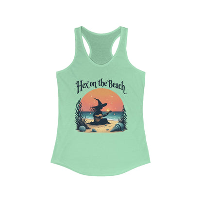 Hex on the Beach - Funny Guitar Witch Racerback Tank Top