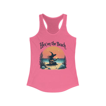 Hex on the Beach - Funny Guitar Witch Racerback Tank Top