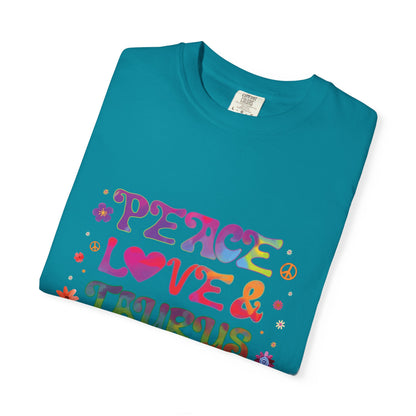 Peace Love & Taurus – Earthy Retro Zodiac Tee