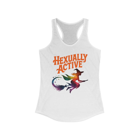 Hexually Active  - Fun Witchy Women's Racerback Tank