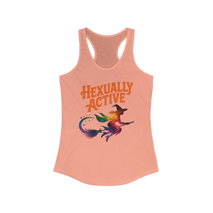Hexually Active  - Fun Witchy Women's Racerback Tank