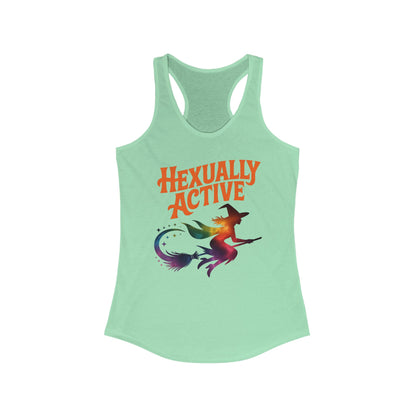 Hexually Active  - Fun Witchy Women's Racerback Tank