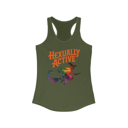 Hexually Active  - Fun Witchy Women's Racerback Tank