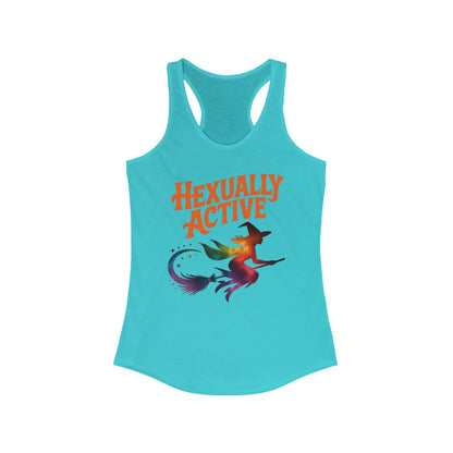 Hexually Active  - Fun Witchy Women's Racerback Tank