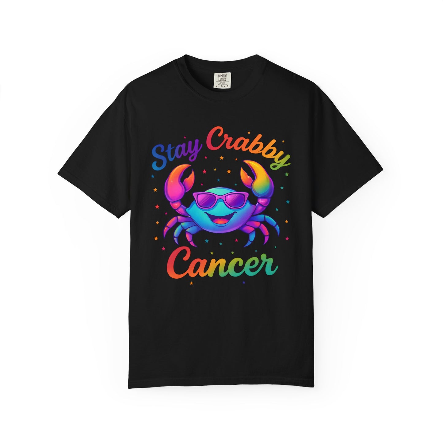 Stay Crabby Cancer – Rainbow Retro Crab